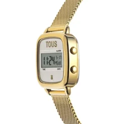 Reloj digital con brazalete de acero IPG dorado D-Logo New^TOUS Best
