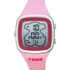 Reloj digital con correa de silicona en color rosa y caja de acero B-Time^TOUS New