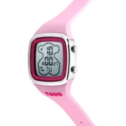 Reloj digital con correa de silicona en color rosa y caja de acero B-Time^TOUS New