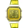 Reloj digital de policarbonato amarillo y acero D-BEAR Fresh^TOUS