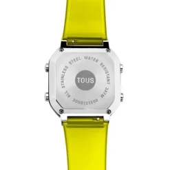 Reloj digital de policarbonato amarillo y acero D-BEAR Fresh^TOUS