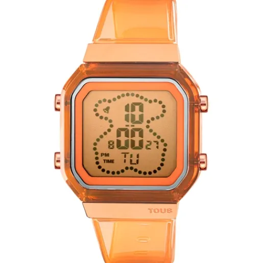 Reloj digital de policarbonato color salmón y acero IPRG rosa D-BEAR Fresh^TOUS Clearance