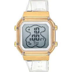 Reloj digital de policarbonato transparente y acero IPG dorado D-BEAR Fresh^TOUS Sale