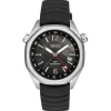 Reloj gmt automático con correa de silicona negra, caja de acero y esfera de nácar Now^TOUS Hot
