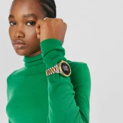 Reloj smartwatch con brazalete de acero y acero IP dorado T-Bear Connect^TOUS Sale