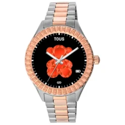 Reloj smartwatch con brazalete de acero y acero IP rosado T-Bear Connect^TOUS Outlet