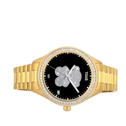 Reloj smartwatch con brazalete de acero IP dorado y zirconias blancas T-Shine Connect^TOUS Sale