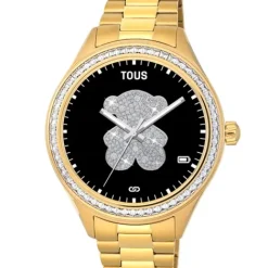 Reloj smartwatch con brazalete de acero IP dorado y zirconias blancas T-Shine Connect^TOUS Sale