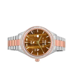Reloj smartwatch con brazalete de acero, acero IP rosado y zirconias blancas T-Shine Connect^TOUS New