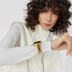Reloj smartwatch con brazalete de acero IP dorado T-Bear Connect^TOUS Clearance
