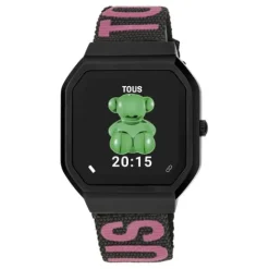 Reloj smartwatch con correa de nylon y correa de silicona verde B-Connect^TOUS Best