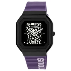 Reloj smartwatch con correa de nylon y correa de silicona lila B-Connect^TOUS Online