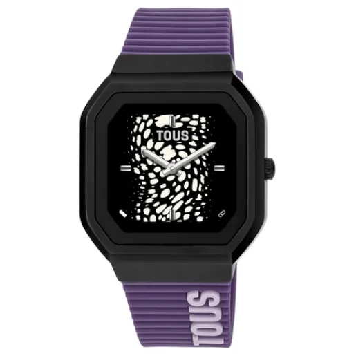 Reloj smartwatch con correa de nylon y correa de silicona lila B-Connect^TOUS Online