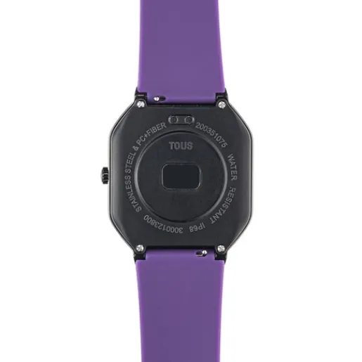 Reloj smartwatch con correa de nylon y correa de silicona lila B-Connect^TOUS Online