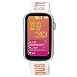 Reloj smartwatch con correa de nylon y correa de silicona rosa T-Band^TOUS Outlet