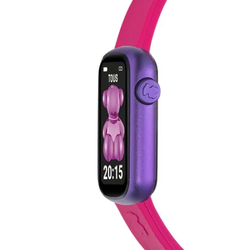 Reloj smartwatch con correa de nylon y correa de silicona fucsia T-Band^TOUS Outlet
