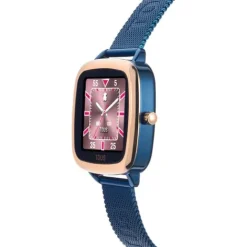 Reloj smartwatch de acero IPRG rosa y brazalete de acero IP azul D-Connect^TOUS Discount