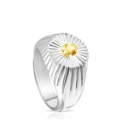Sello de plata con oso con baño de oro 18 kt sobre plata Virtual Garden^TOUS Online
