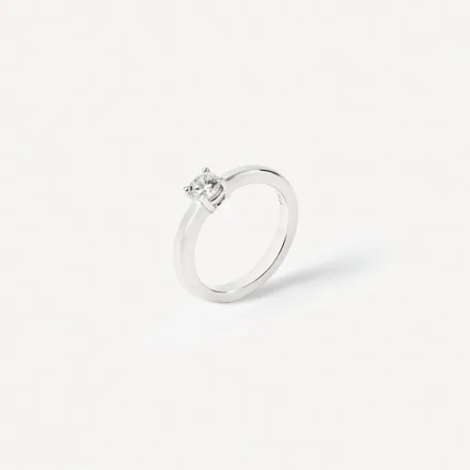 Solitario de oro blanco con diamante ATELIER UNIQUE PIECES^TOUS New