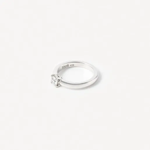 Solitario de oro blanco con diamante ATELIER UNIQUE PIECES^TOUS New