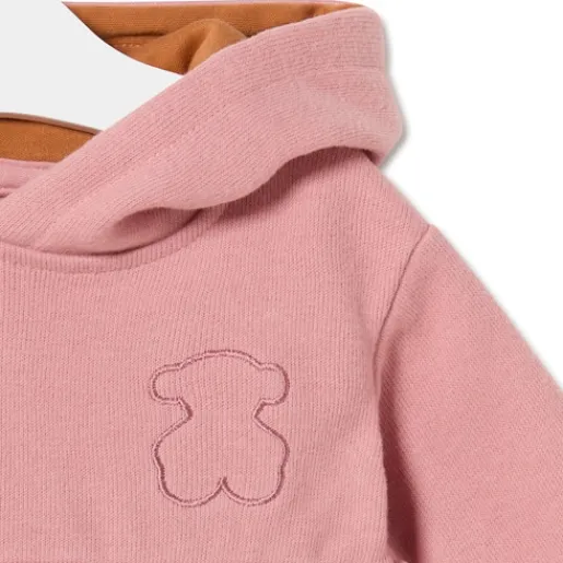 Vestido de bebé niña con capucha Geome rosa^TOUS New