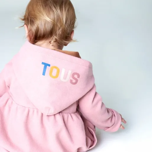 Vestido de bebé niña con capucha Geome rosa^TOUS New