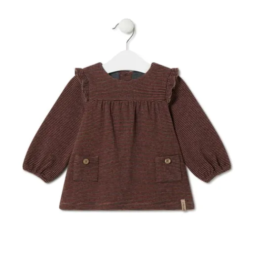 Vestido de niña a rayas Black naranja^TOUS Clearance
