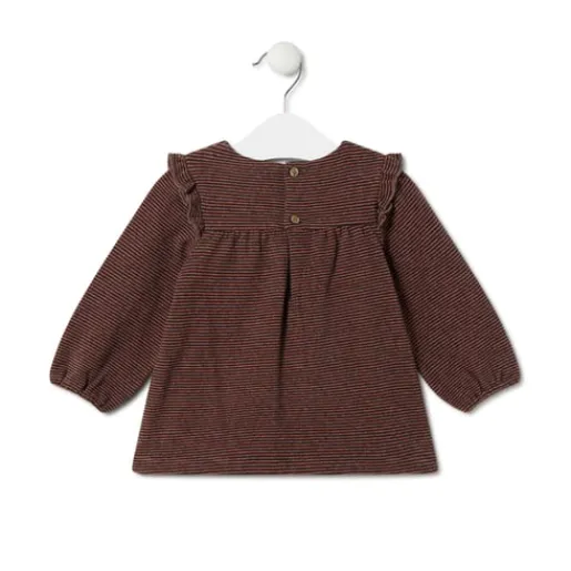 Vestido de niña a rayas Black naranja^TOUS Clearance