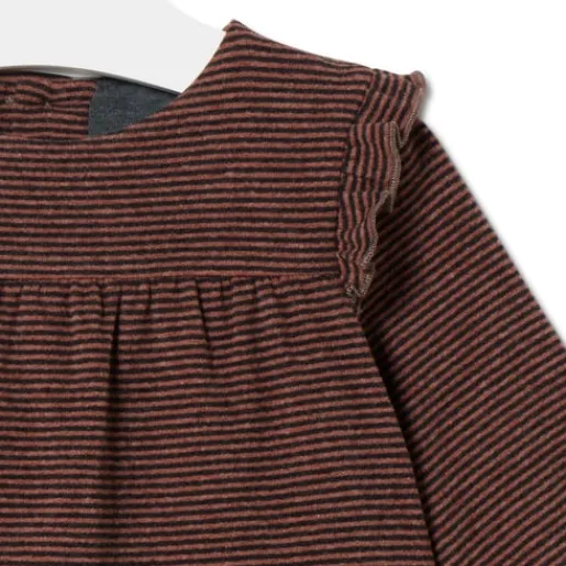 Vestido de niña a rayas Black naranja^TOUS Clearance