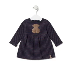 Vestido de niña a rayas Blue azul marino^TOUS New