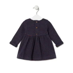 Vestido de niña a rayas Blue azul marino^TOUS New