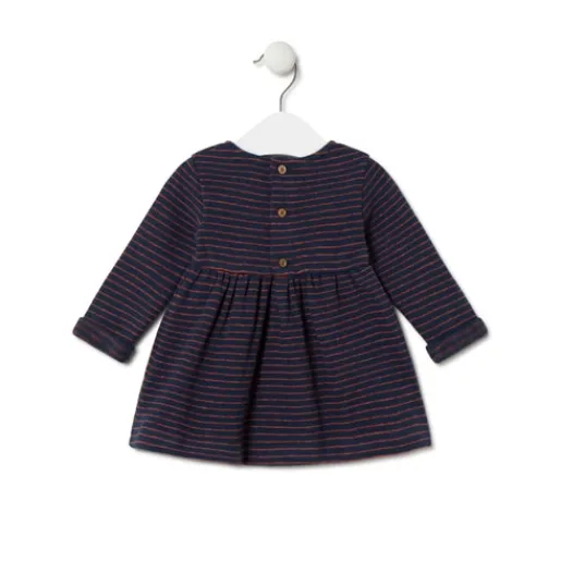 Vestido de niña a rayas Blue azul marino^TOUS New